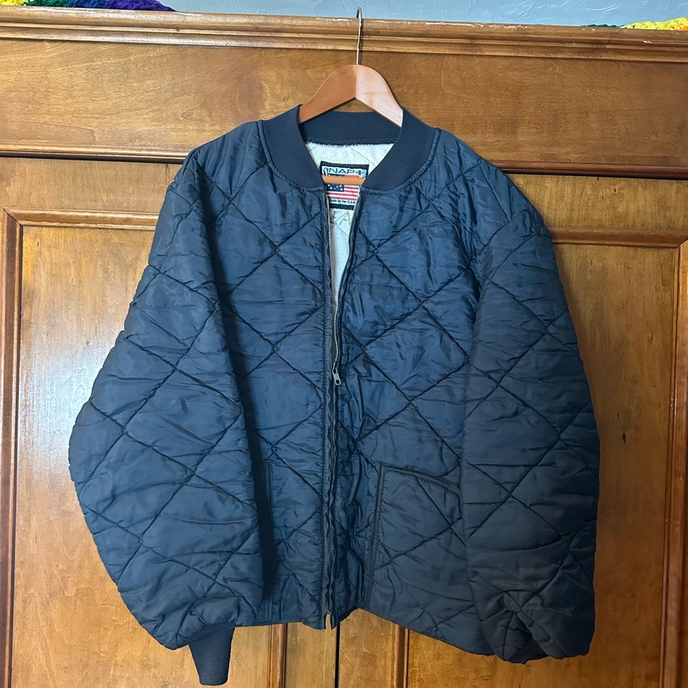 Alpha Industries Black Quilted Bomber Jacket